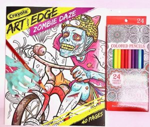 Zombies Book w/ 24 Pencil Crayons